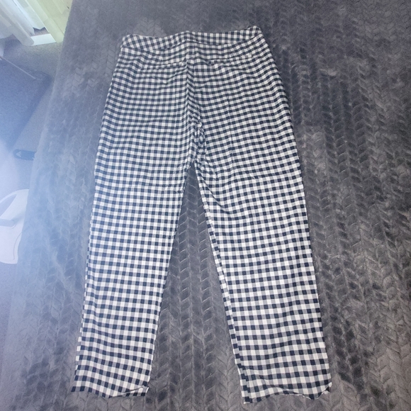 * Victoria Beckham size 8 Gingham plaid cropped pants - Picture 3 of 6